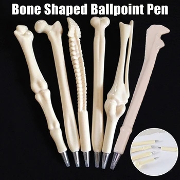 

Novelty Bone Shape Ballpoint Pens Finger Pen Stationery Crazy Gift for Nurse Doctor Student Realistic Halloween KQS8