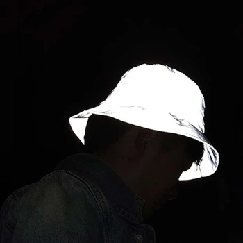 White Reflective Baseball Bucket Sun Visor Hat 1