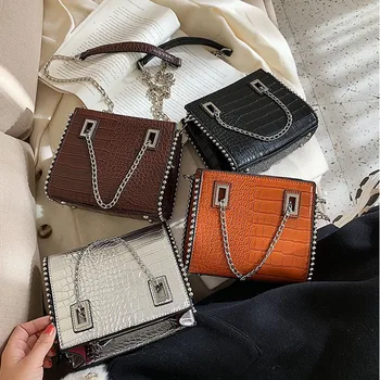 

Crocodile Pattern Crossbody Bags For Women Luxury Handbags Women Messenger Bags Designer Metal Chain Tote Bags Shoulder Bag 202