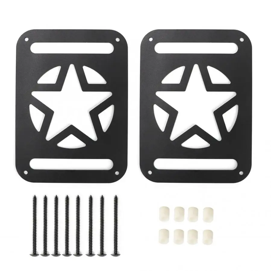 1 Pair of Black Aluminum Alloy Car Tail Light Rear Light Lamp Cover Trim Protector Fits for Jeep Wrangler JK 2007