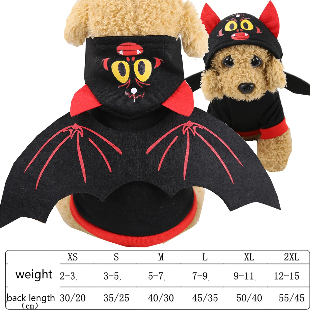 Black bat Мягкая одежда для собак, зимняя толстовка с капюшоном, одежда для чихуахуа, теплая одежда для домашних животных, одежда для сиамских кошек, пальто для маленьких Йоркцев, рождественские украшения - Цвет: Black bat