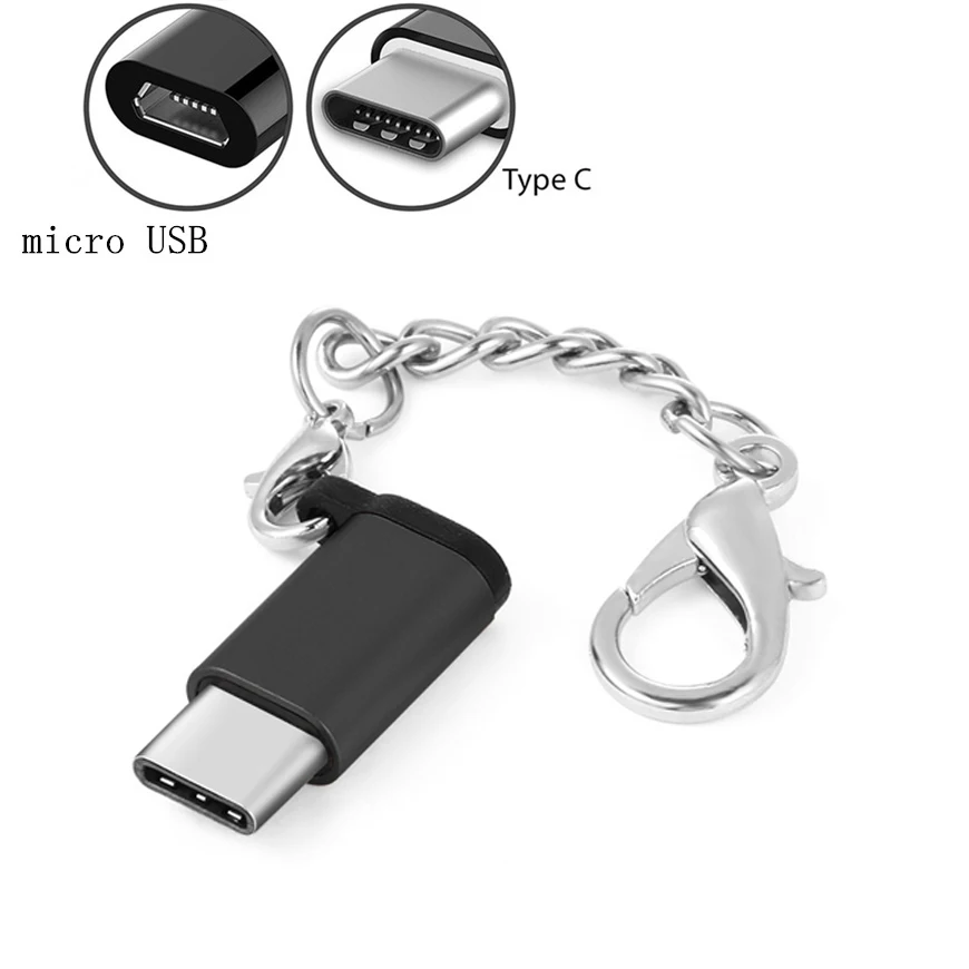 USB 3,1 OTG адаптер Micro USB к USB C адаптер Алюминиевый usb type C адаптер для зарядки данных Соединитель с цепью