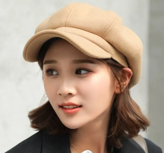 Fashion Autumn Winter Casual Cotton Girls Newsboy Hat Octagonal hat Girls Artist Painter Hat Beret Caps - Цвет: 005