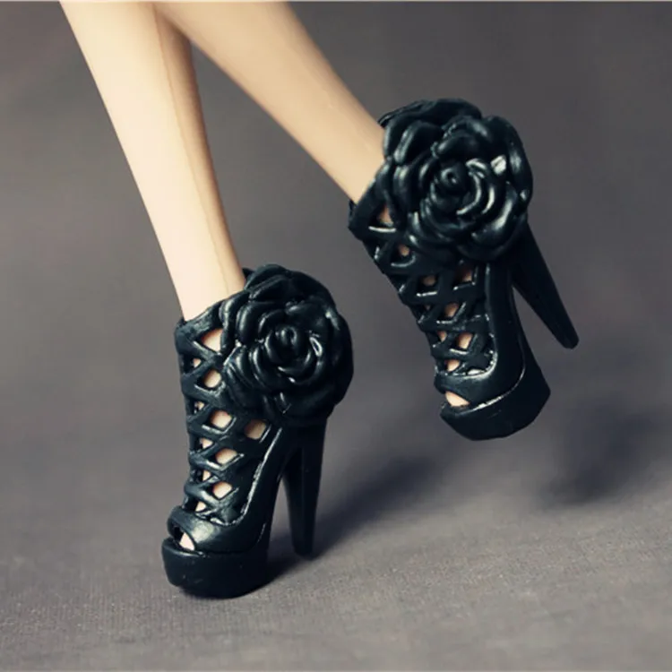 one pair shoes B 1 пара, обувь для куклы Барби,, bjd 1/6, аксессуары для кукол, черный, фиолетовый цвет, обувь для куклы Барби, дом, платье - Цвет: one pair shoes B