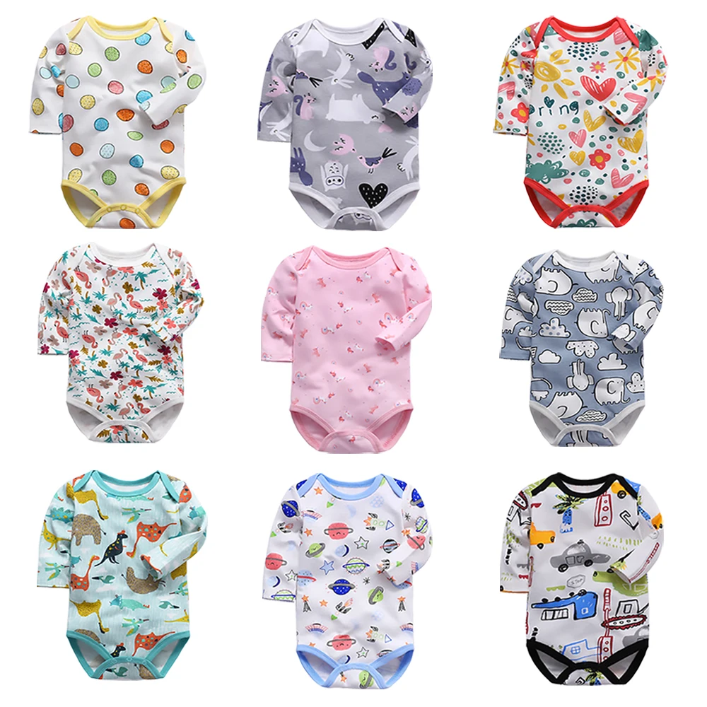 Боди для новорожденных; одежда для малышей; bebes; хлопковая одежда с длинными рукавами и принтом для младенцев; 1 предмет; 0-24 месяца