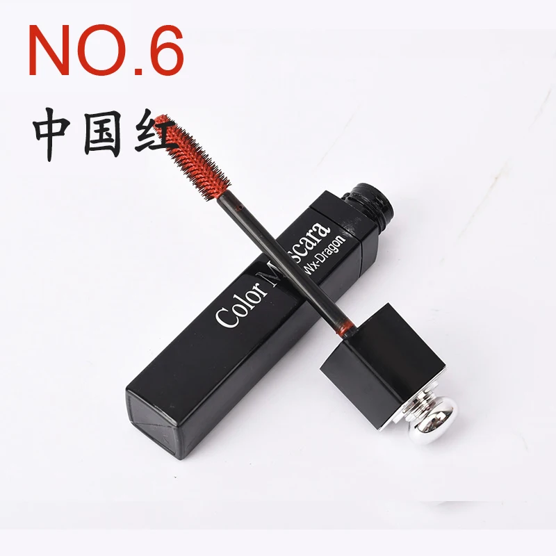 mascara-red Цветная Водостойкая тушь для ресниц, быстро сохнет, Подкручивающая, удлиняющая макияж, ресницы для глаз, синий зеленый, красный, фиолетовый, черный, белый, чернильная тушь для ресниц - Цвет: mascara-red