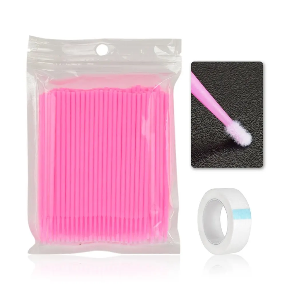 100Pcs Cleaning Stick Cotton Swab Lash Brush Disposable Materials Tooth Applicators Lip Eyelash Brush Eyelash Plaster