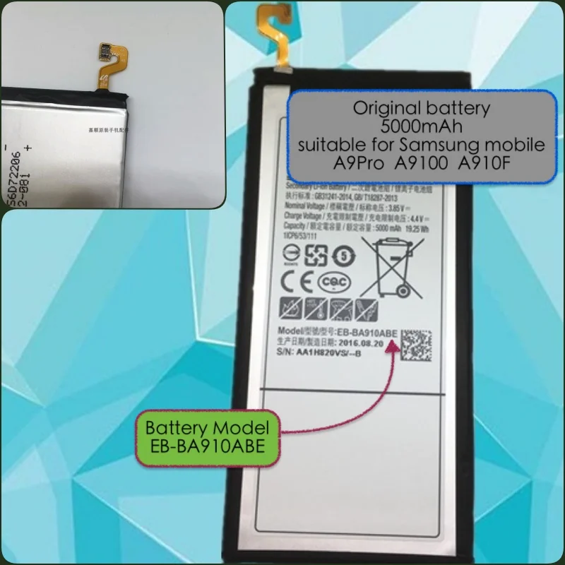 Original battery suitable for Samsung mobile A9pro with model EB-BA910ABE | Мобильные телефоны и аксессуары