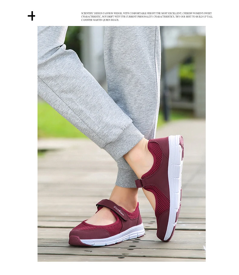 Летние дышащие женские кроссовки; здоровая прогулочная обувь Mary Jane; спортивная сетчатая обувь для бега; подарок для мамы; светильник на плоской подошве; Размеры 35-42
