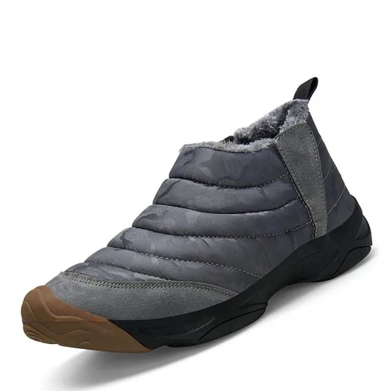 

VSIOVRY Big Size 36-46 Men Winter Cotton Shoes Warm Plush Men's Casual Shoes Waterproof Camouflage Oxford Fabric Lovers Footwear