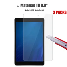 Protecteur en verre trempé, 3 paquets, pour Huawei Matepad T8 8.0 pouces Kobe2 L09 Kobe2 L03 9H