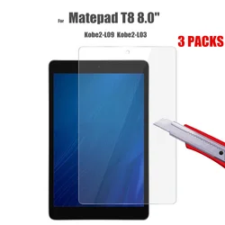 3 pacotes de vidro temperado protetor para huawei matepad t8 8.0 polegada Kobe2 L09 Kobe2 L03 9h dureza protetor de vidro para matepad t8