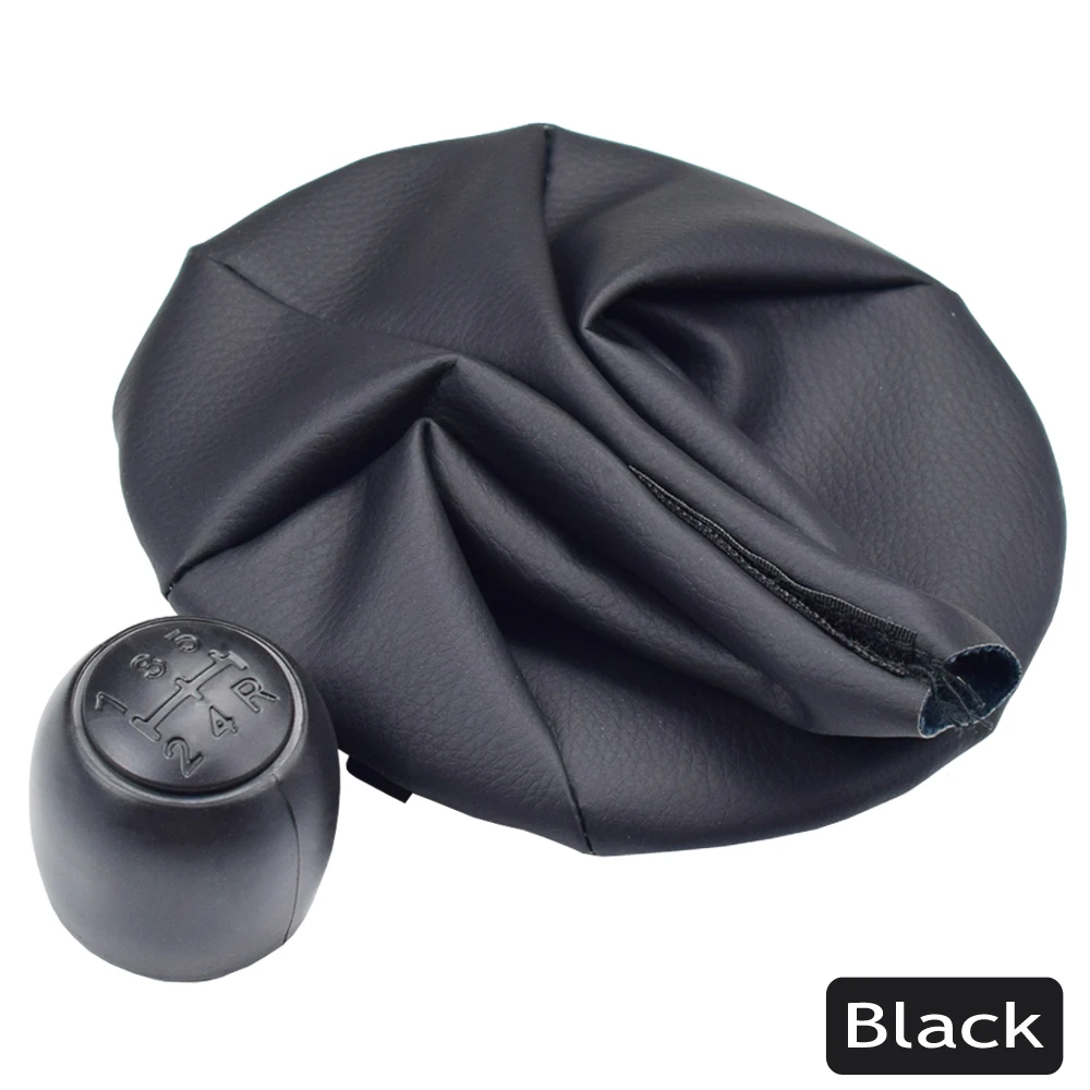 Ручная черная/серая рукоятка для рычага переключения передач 5 скоростей для Fiat 500 500C 2007-2012/Panda 03-12 с кожаным пылезащитным покрытием