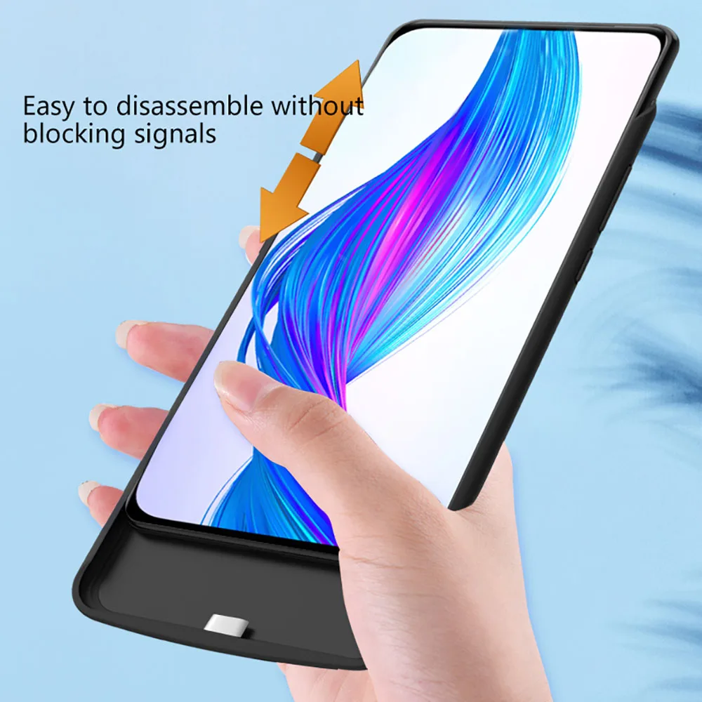 Для Oppo Realme X 6500 мАч чехол для зарядного устройства Расширенный аккумулятор резервного питания противоударный защитный чехол с защитой от царапин