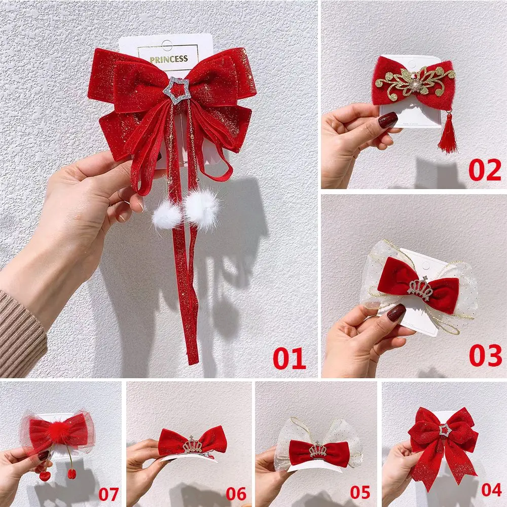  Red Hair Bow - 5PCS Hair Bows for Women Big Red Bow