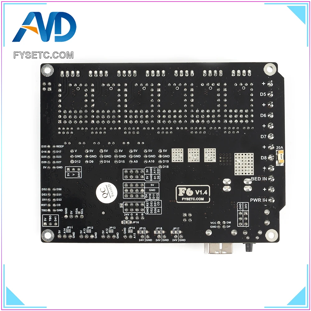 FYSETC F6 V1.4 плата все-в-одном до 6 моторных драйверов для TMC2208 UART Летающий с разъемом XH/MX VS SKR V1.3 S6 для Ender 3