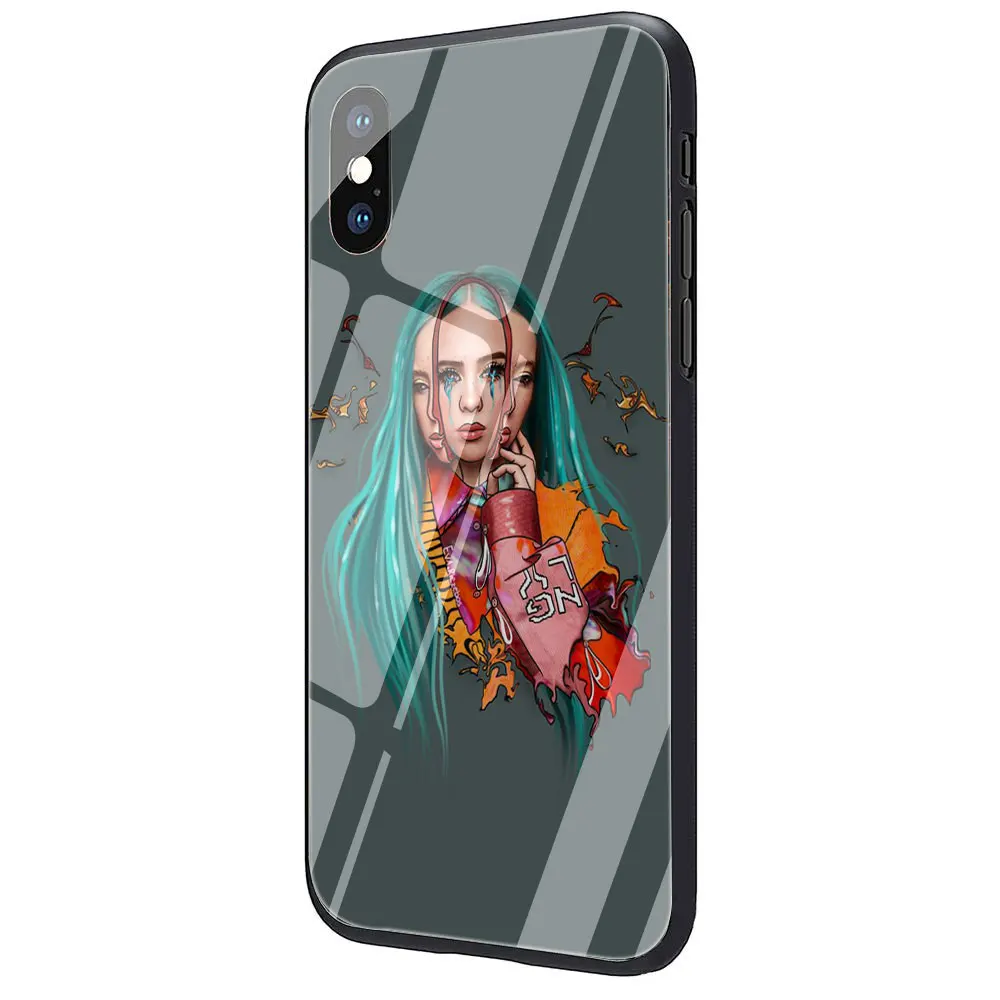 Черный чехол Billie Eilish для девочек из закаленного стекла из ТПУ для iPhone 11 Pro X или 10 8 7 6 6S Plus Xr Xs Max - Цвет: G9