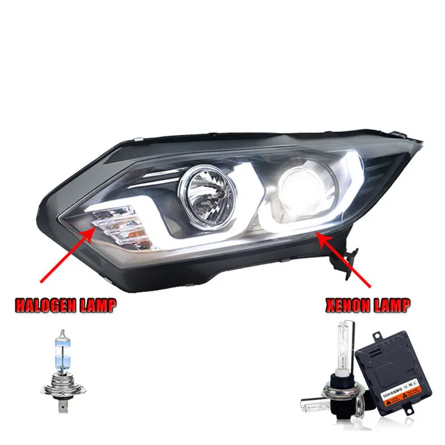 Автомобильный Стайлинг для Honda Vezel фары- светодиодный фонарь светодиодный drl H7 hid Bi-Xenon двойные линзы ближнего света - Цвет: halogen high beam