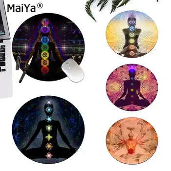 

MaiYa Meditation yoga Silicone round mouse Pad to Mouse Game computer desk mat for gaming