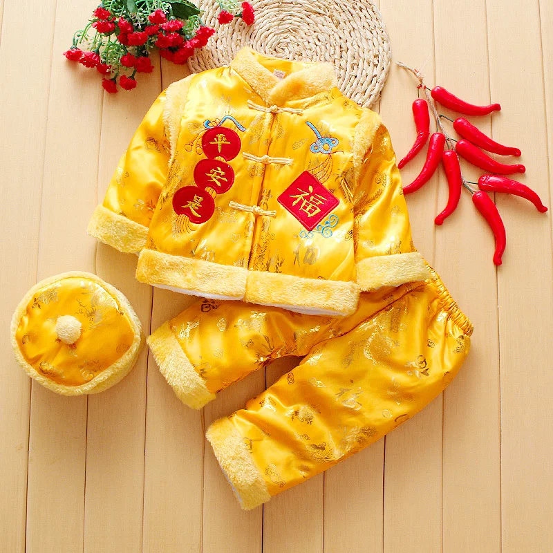 Chinese Tang Suit Baby Traditional Clothing for Kids New Year Classical Boy Oufit Girl Warm Print Costume Children Hanfu Uniform - Цвет: Color 7