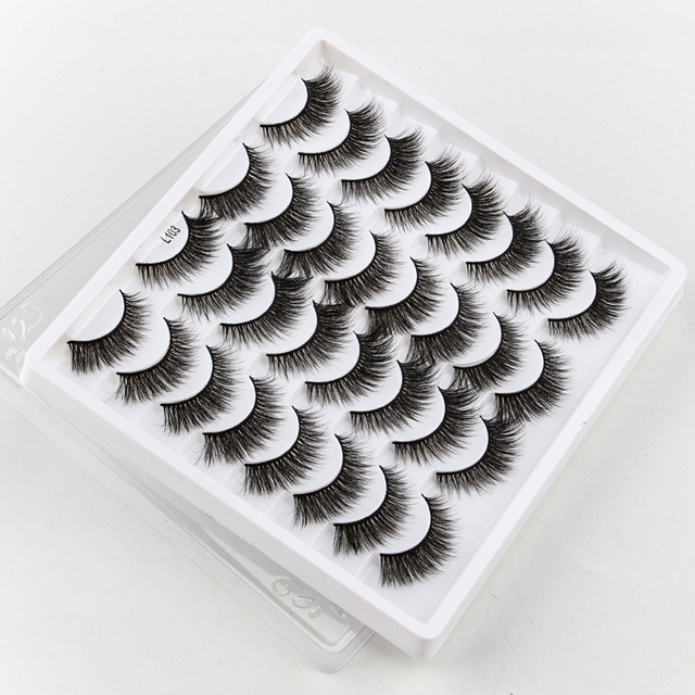 16/20 Pairs Soft 3D Mink Lashes Faux Thick Natural Long False Eyelashes Cosmetic Makeup Tool Extension Eye Lashes