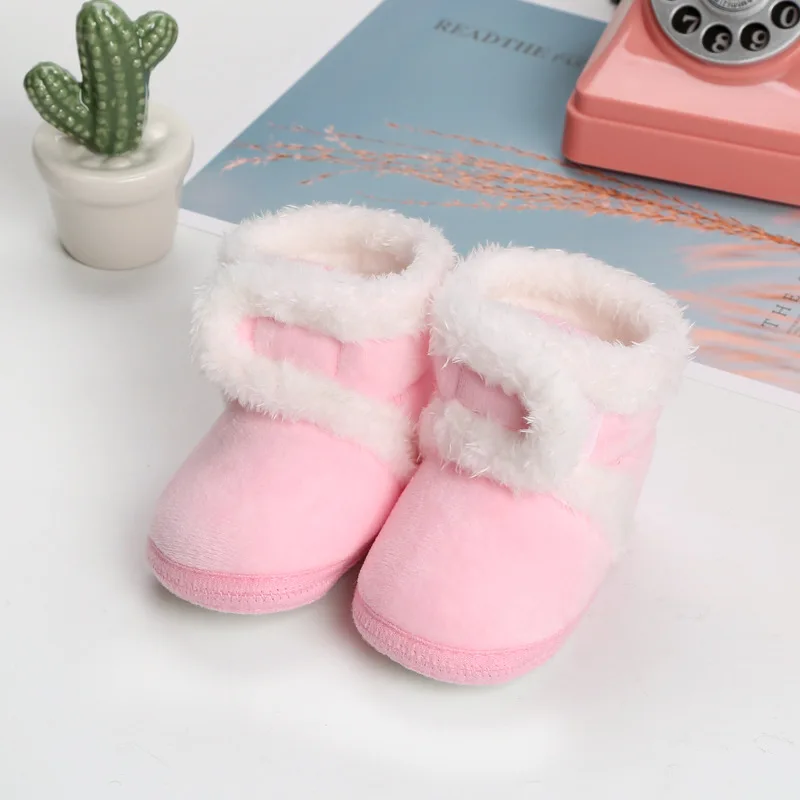 New Baby warm shoes infant shoes winter plus velvet padded cotton shoes non-slip baby toddler shoes First walkers