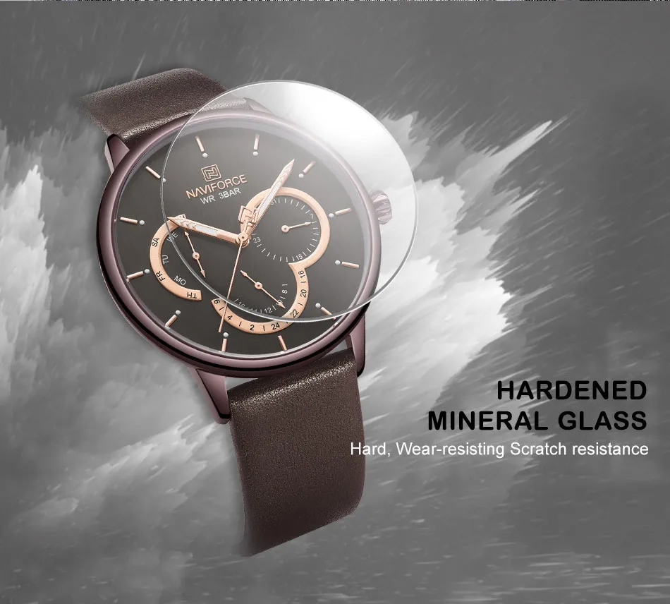 Топ люксовый бренд NAVIFORCE мужские часы модные кожаные деловые кварцевые часы мужские спортивные Водонепроницаемые наручные часы Relogio Masculino