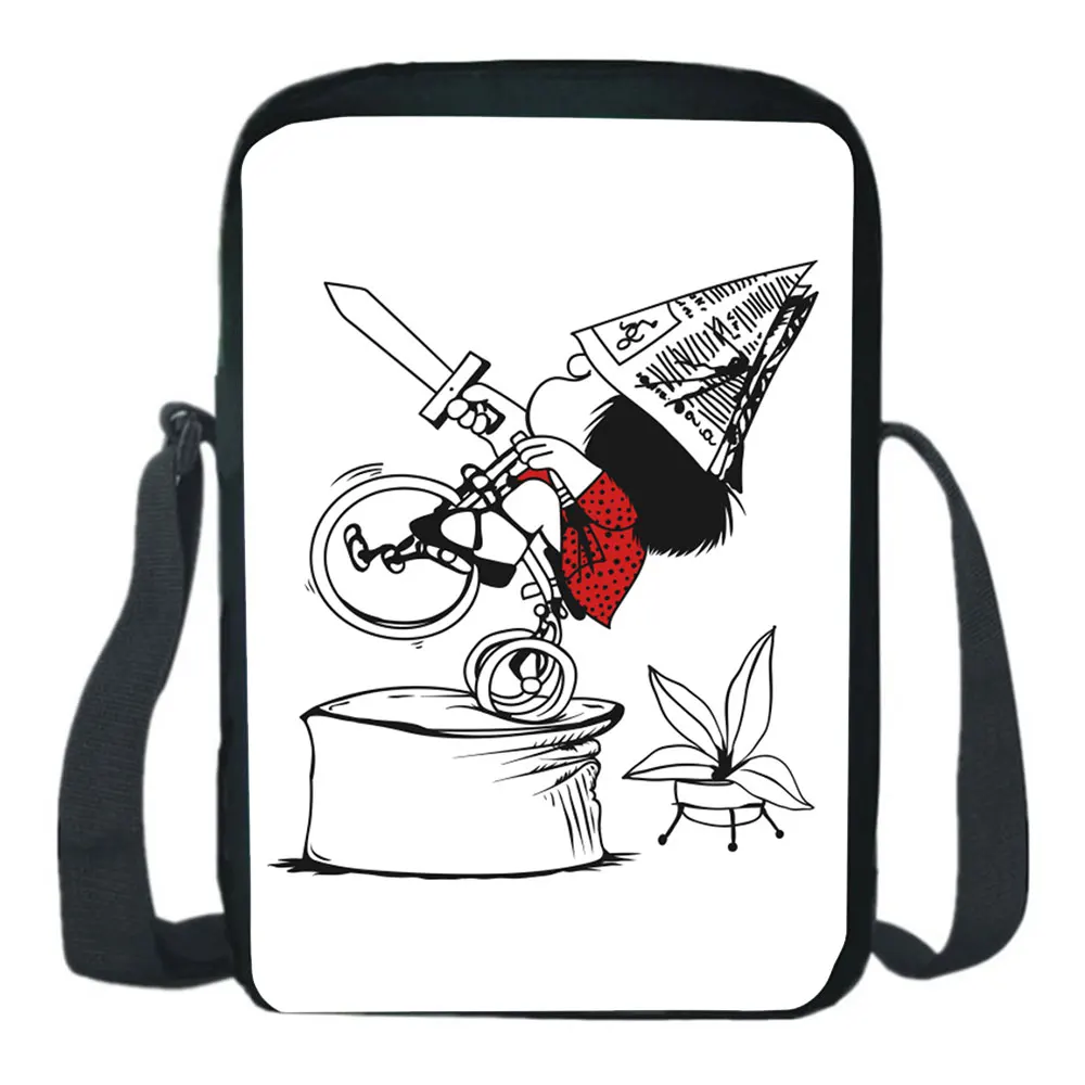 Mafalda Sell Well Shoulder Bags Tote Punk Large Capacity Gothic Cartoon Aesthetic Kawaii Painting Messenger Bag Fashion Knapsack
