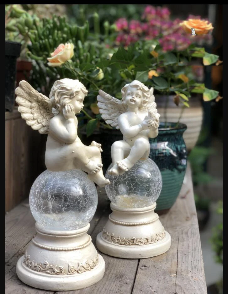 

Американский кантри Ретро Смола Солнечный Ангел украшения магазин Гостиная декорации ремесла садовый двор скульптура Статуэтка искусство