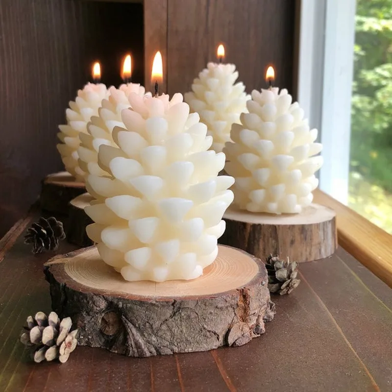 

DIY Christmas Pine Cone Silicone Candle Mold 3D Handmade Aromatherapy Candles Beeswax Making Mould
