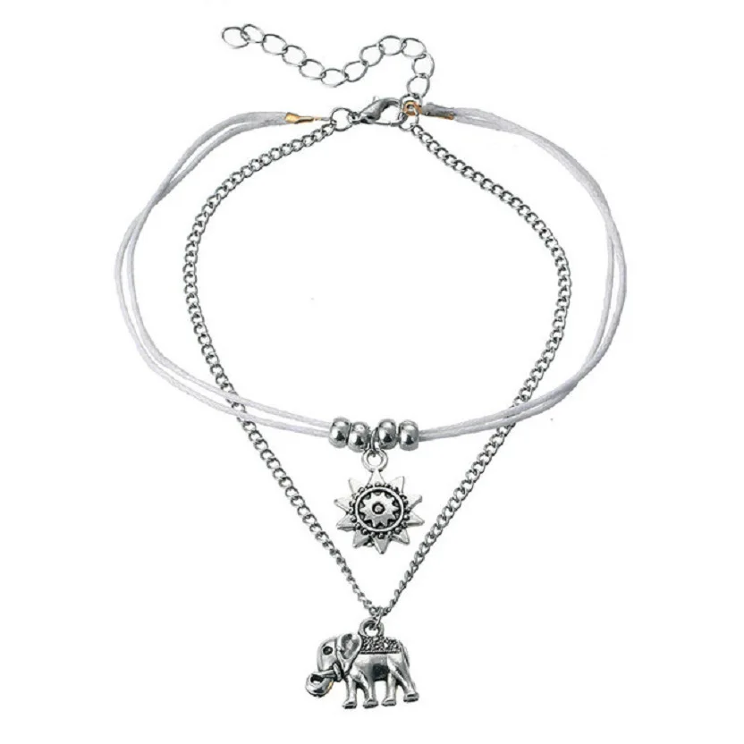 

Europe And America New Style Foot Chain Women's Multilayer Retro Fashion Women's Anklet Alloy Sun Elephant Anklet