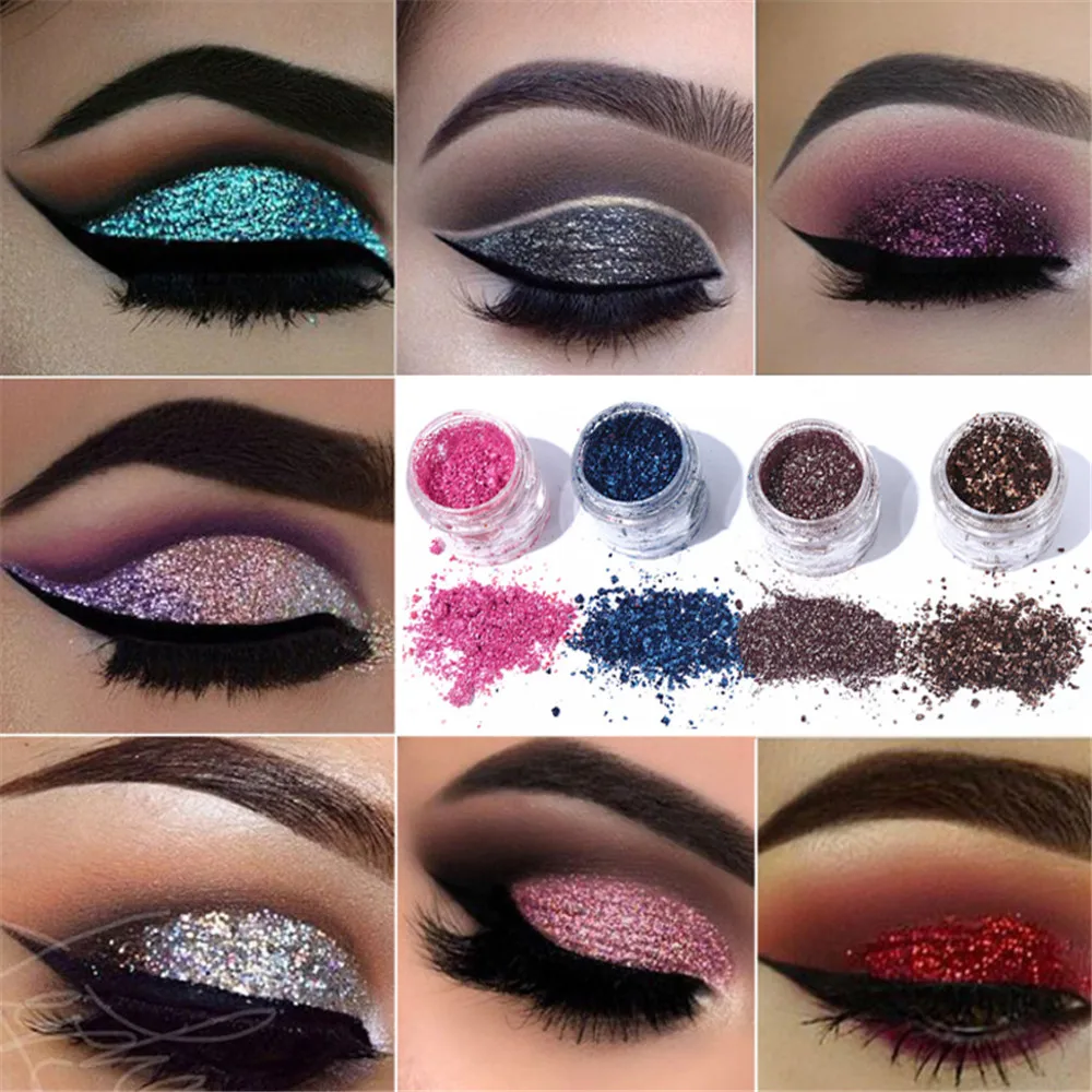 

Colorful Glitter Eyeshadow Makeup Sequins Pallete Matte Eye Shadow Palette Shimmer and Shine Diamond Eyeshadow Powder Pigment