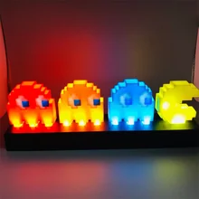 

Pac-Man Pixel Night Light Lamp Game Icon Visual Illusion LED 3D Light Atmosphere Nightlight Action Figure Model Kids Xmas Gift