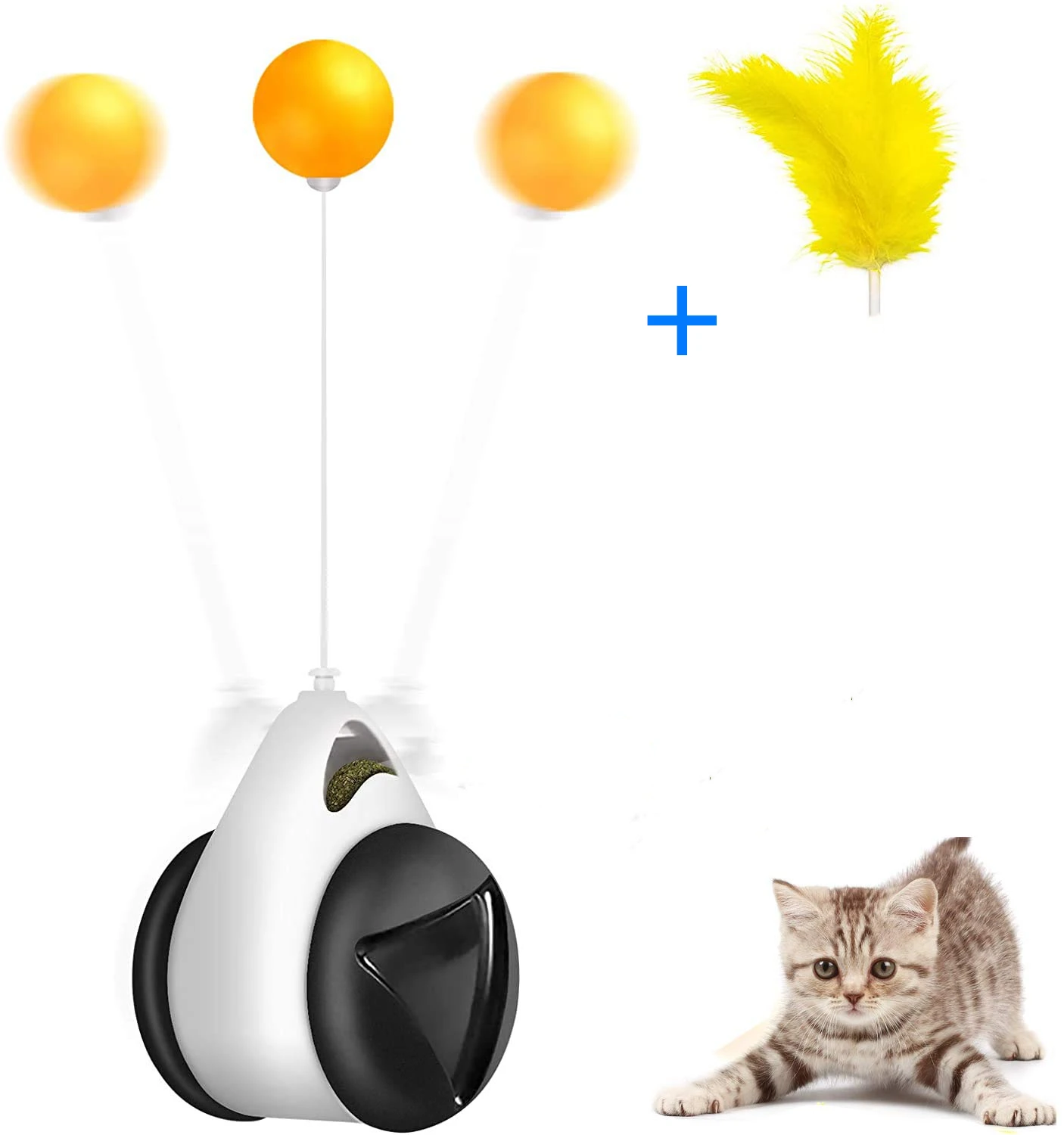 Automatic Cat Toy Tumbler Rotation Mode Interactive Funny Smart Interactive Cat Feather Toy Catnip Toy Cat Supplies