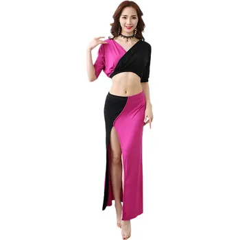 

Belly Dance Practice Clothes Set Skirt + Top Skirt Patchwork 2020 New Clothes Loose Sexy Suit Women