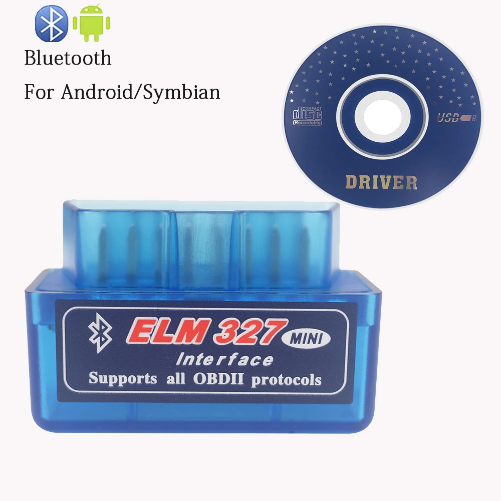 Автоматический сканер ELM327 OBD 2 V2.1 PIC18F25K80 чип Bluetooth версия код ридер работает для Android OBD II ELM327 автомобильные аксессуары - Цвет: Синий