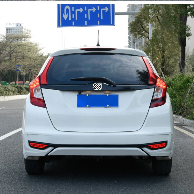 2 шт. для Honda Fit Jazz 12 В Автомобильный светодиодный задний противотуманный фонарь задний бампер светильник тормозной светильник плавный сигнал поворота отражатель