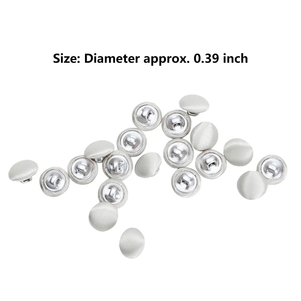 20 10mm Botones DIY Smooth Satin Covered Metal Shank Buttons US Stock Sewing Fasteners for Tuxedo Suits Bridal Gowns Decoration 6