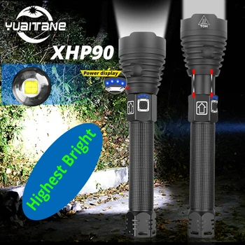 

High Power XLamp XHP90 Most Powerful Usb Zoomable Led Flashlight Power 26650 18650 Battery Xhp70.2 Tactical Flash light Torch