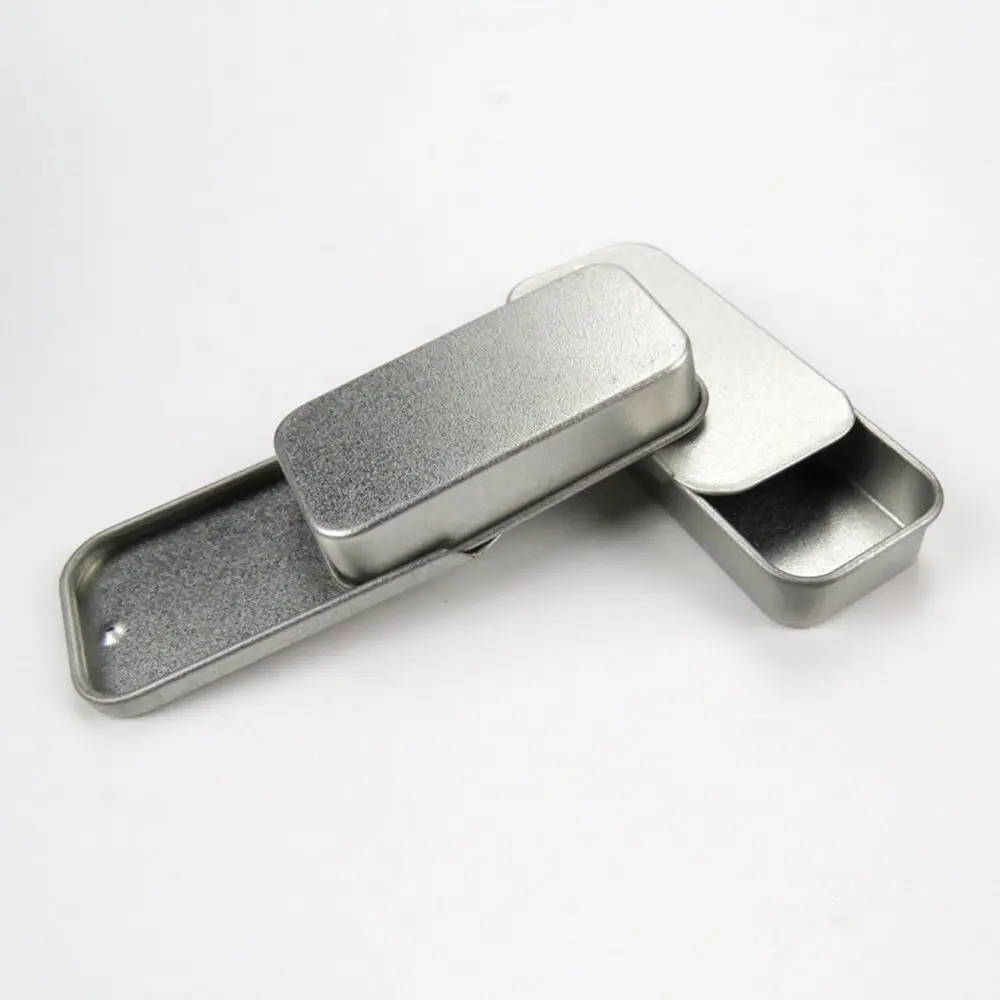

51*10*26mm Mini Iron Box Slide Cover Storage Box Wedding Jewelry Pill Cases Tin Boxes Container Candy Coin Box