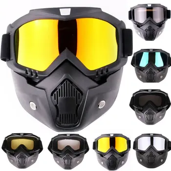 

2020 New Adult Removable Winter Snow Sports Motorcycle Goggles Ski Snowboard Snowmobile Full Face Helmets with Glasses