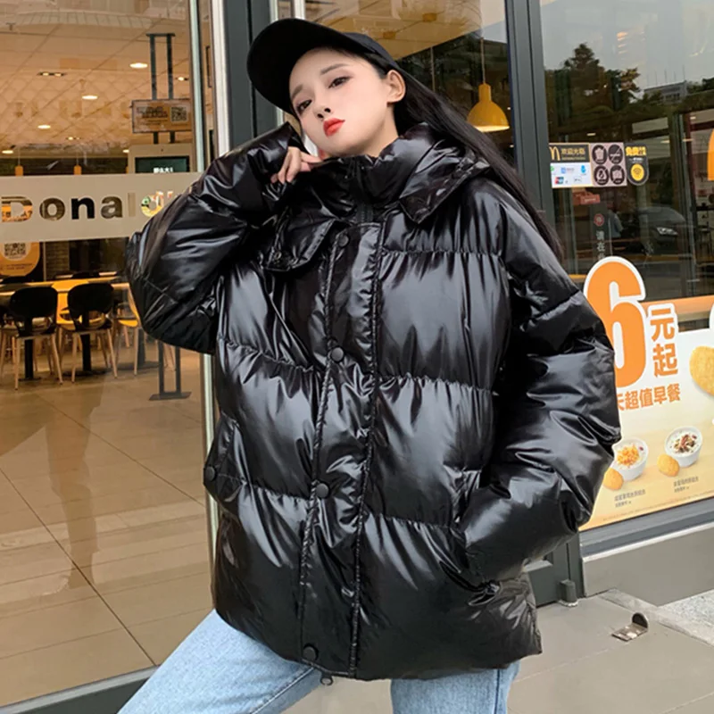Зимний пуховик размера плюс 3XL Harajuku BF, свободная зимняя куртка для женщин, зимняя верхняя одежда, пальто для женщин, длинный Повседневный теплый пуховик