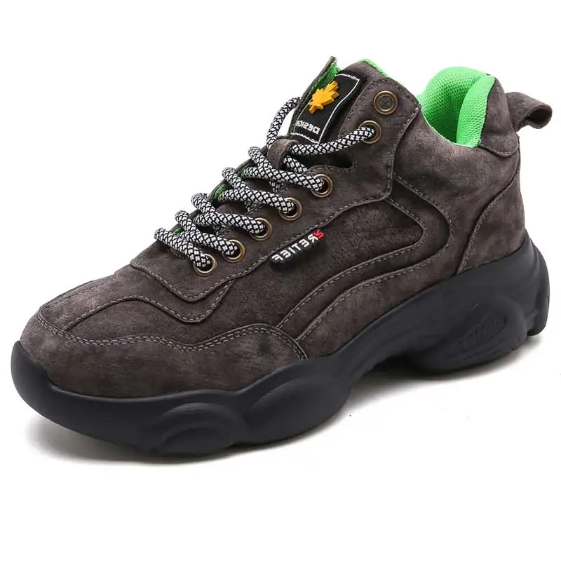 aduit gray New Winter Kids Sport Sneakers Children Chunky Sneakers Baby Girls Genuine Leather Shoes Boys Brand Casual Sneakers Trainers - Цвет: aduit gray