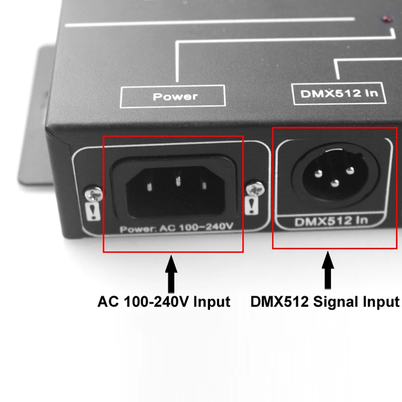 AC100-240V вход высокое напряжение DMX усилитель сплиттер DMX ретранслятор сигнала 4CH XLR выходные порты DMX512 дистрибьютор сигнала DMX124