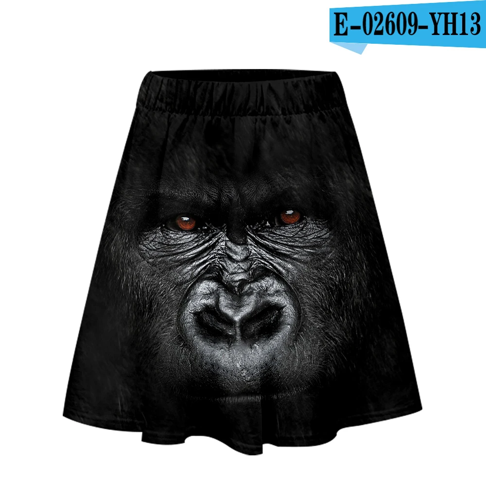 Orangutan/юбка с 3D рисунком; Повседневная летняя модная женская повседневная юбка для девочек; Стильная летняя Модная стильная юбка - Цвет: As shown