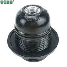 Черный 4A 250V E26 E27 алюминиевая крышка Электрический деревянный самоблокирующийся полный зуб лампа светодиодный светильник базовый винт бакелитовый держатель лампы