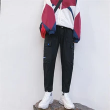 Мужские шаровары с боковыми карманами,, хип-хоп стиль, повседневные мужские брюки для бега, мужские Модные Повседневные уличные штаны