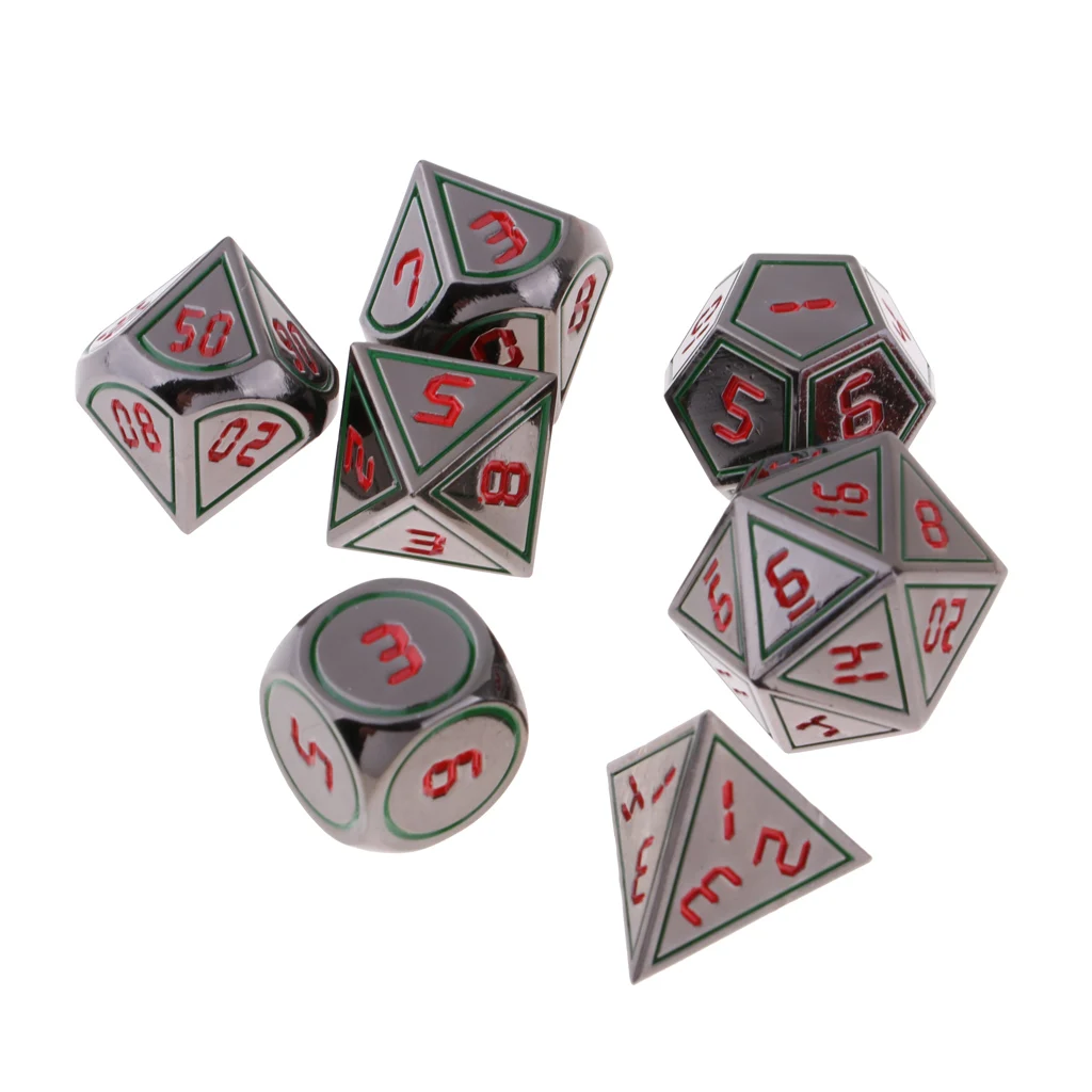 Многогранный Набор кубиков D4 D6 D8 D10 D12 D20 для ролевых игр D& D RPG Accs 7 шт Вечерние Набор кубиков