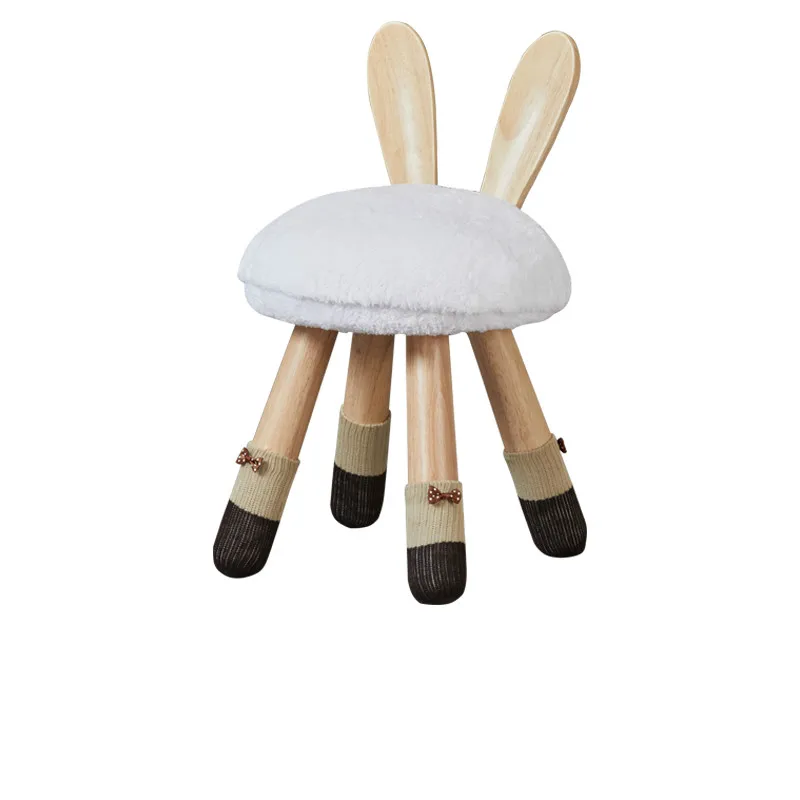 

Solid Wood Children's Animal Stool Kindergarten Baby Chair Cute Small Bench Change Shoes Bench Back Children Table And Chair Com