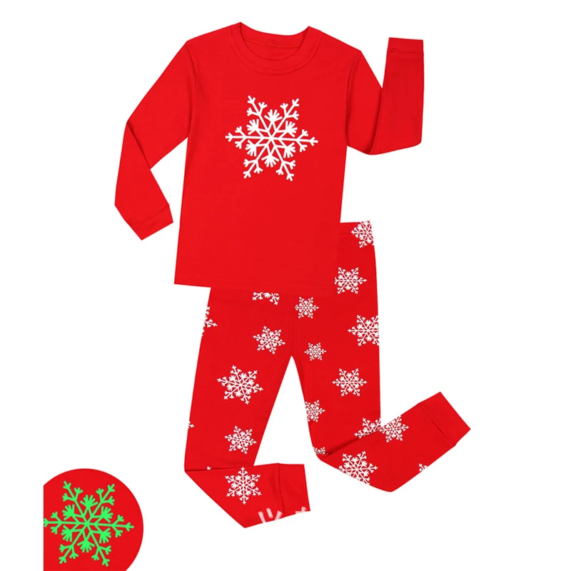

SAILEROAD Boys Luminous Snowflake Pajamas Kids Pajamas Set Cotton Child Pyjamas Children Long Sleeve Homewear Girl Sleepwear Set